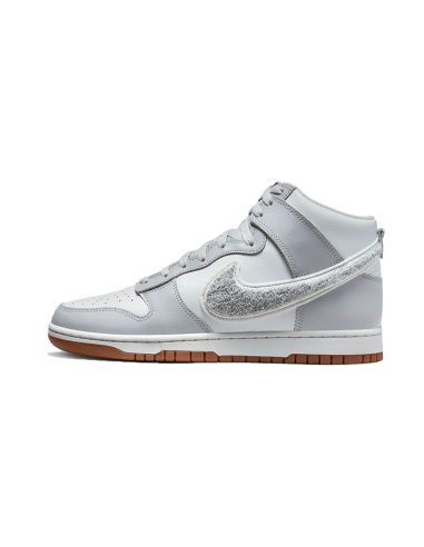 Dunk High Retro Chenille Swoosh White Grey À commander